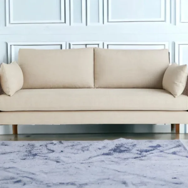 3 Seater Wooden Rattan Sofa