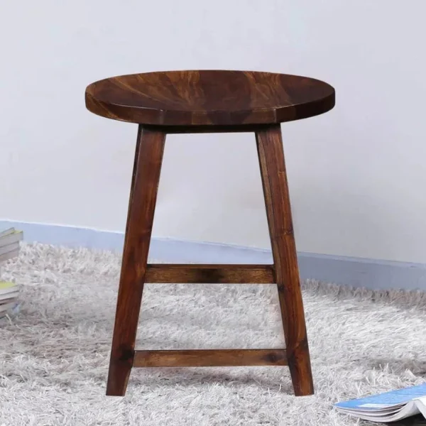 Sheesham Wood Seating Stool In Provincial Teak Finish