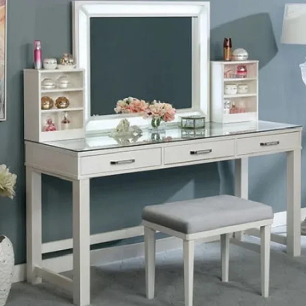 Adana Dressing Vanity Set with Stool and Mirror