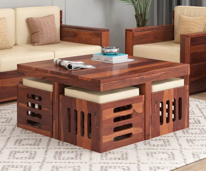 Ivy Solid Wood Coffee Table Sets (2)