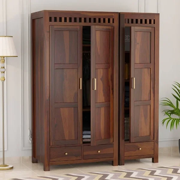 Melody 3 Door Solid Sheesham Wood Wardrobe