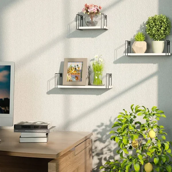 Storage Shelves for Living Room, Kitchen, Bathroom, White