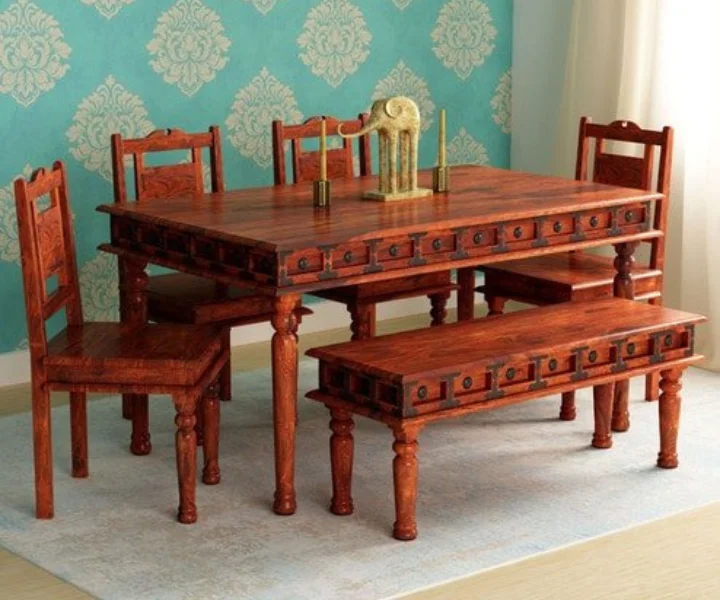 Teak Wood Six seater Dining set (1)