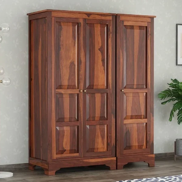 Terry 3 Door Solid Sheesham Wood Wardrobe