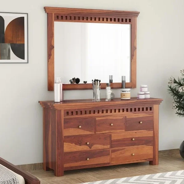 Wilson Sheesham Wood Dressing Table with Storage