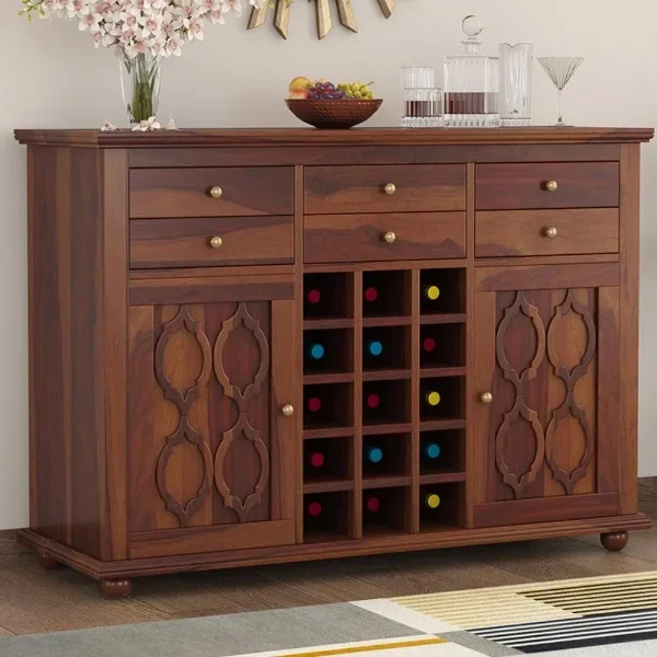Billy Solid Sheesham Wood Bar Cabinet