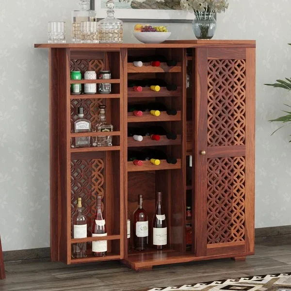 Edward Solid Sheesham Wood Bar Cabinet