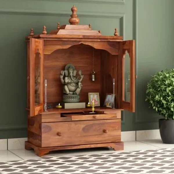 Swastika Sheesham Wood Home Temple