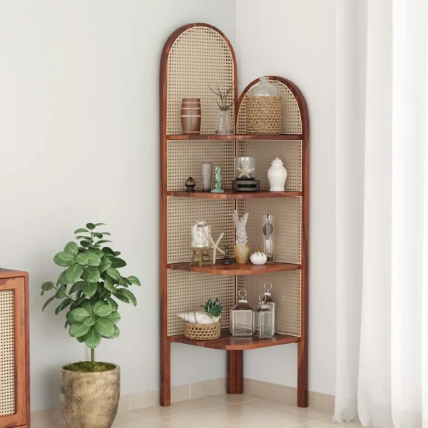 Willa Solid Wood Cane Book Shelf