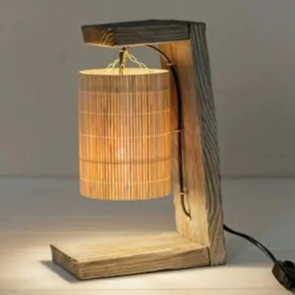 Bamboo and Wooden Table Lamp